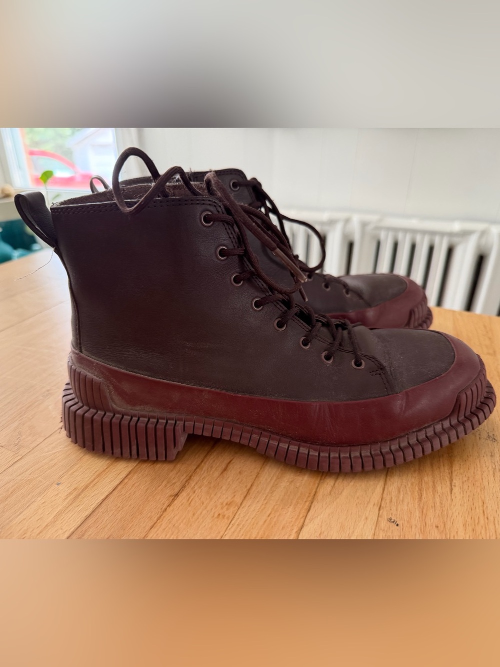 Camper Burgundy Leather Boots